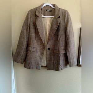 Allegra K Women's Checkered Blazer